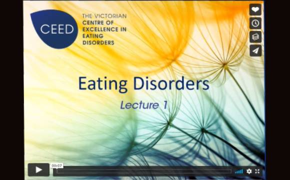 Lecture one of a two part lecture series on Eating Disorders presented by CEED clinicians. This introductory lecture series may be used as a pre-requisite to selected CEED workshops.